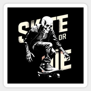 Skate Or Die Skeleton Skater Design Sticker